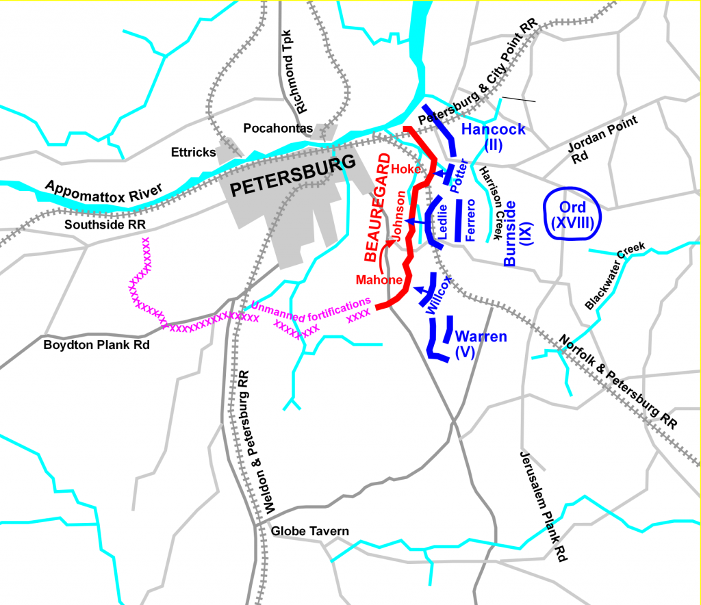 The Battle of the Crater Wikipedia Map: July 30, 1864