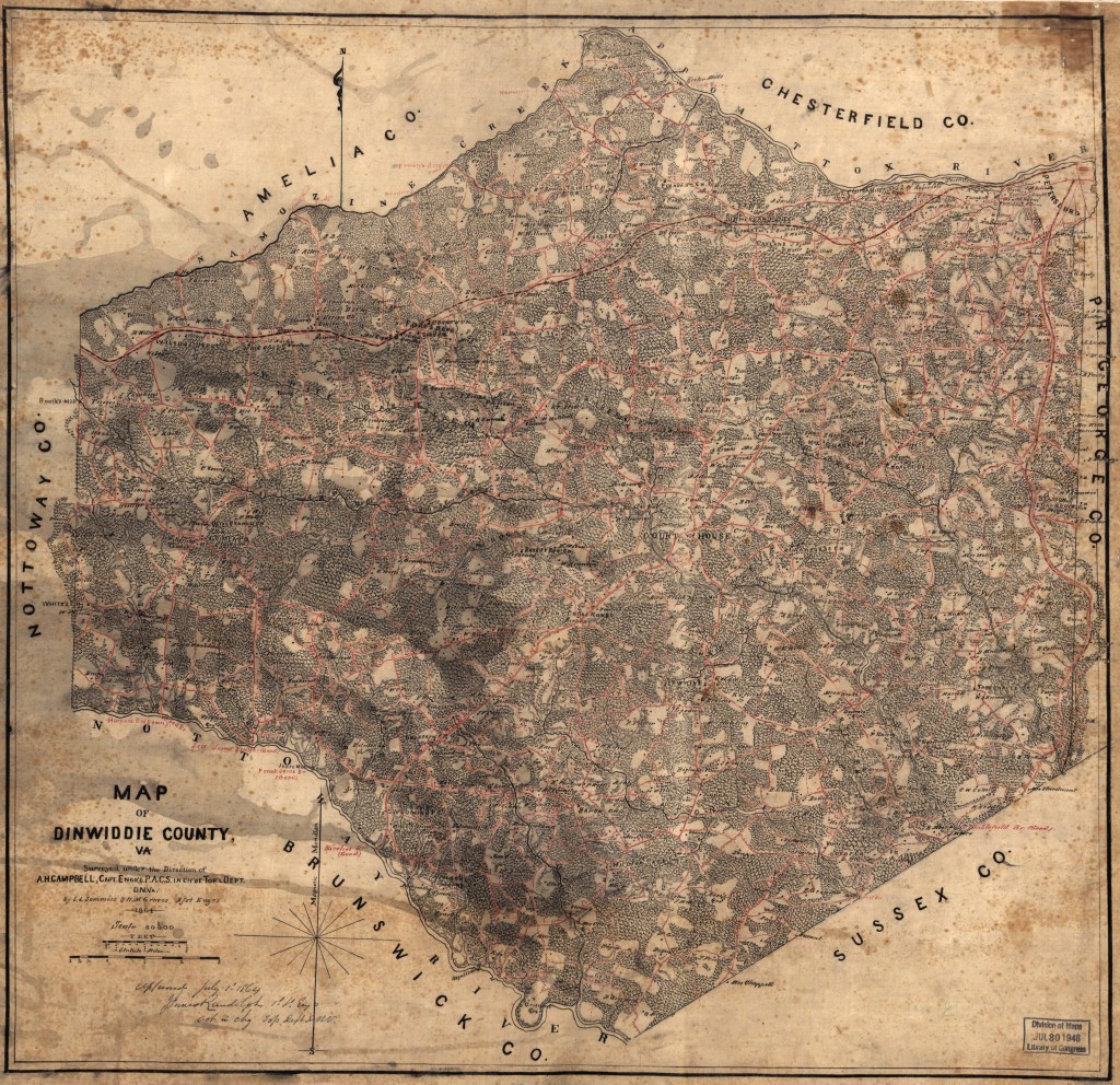 Map of Dinwiddie County, Va., 1864