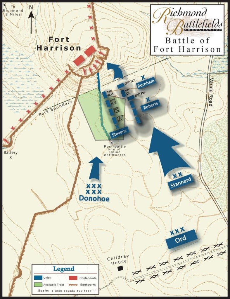 MAP The Battle Of Fort Harrison RBA September 29 1864